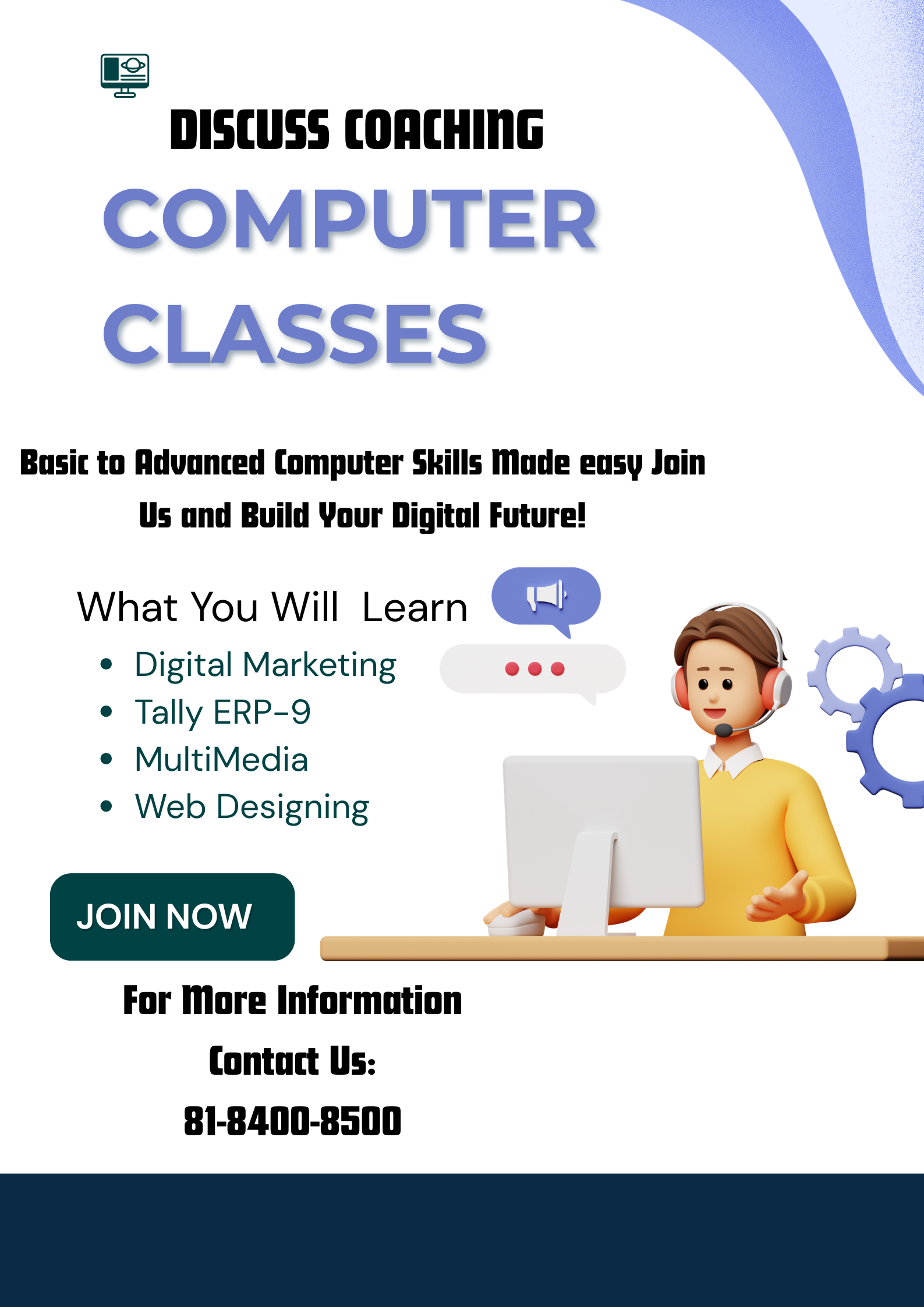 Best computer Institute In Gurgaon | 8184008500 |Discuss Coaching